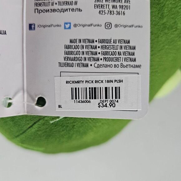 Rick And Morty Galactic Plushies Pickle Rick 18" NWT - Picture 5 of 11